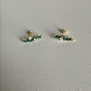 Elegant Green and Gold Earrings